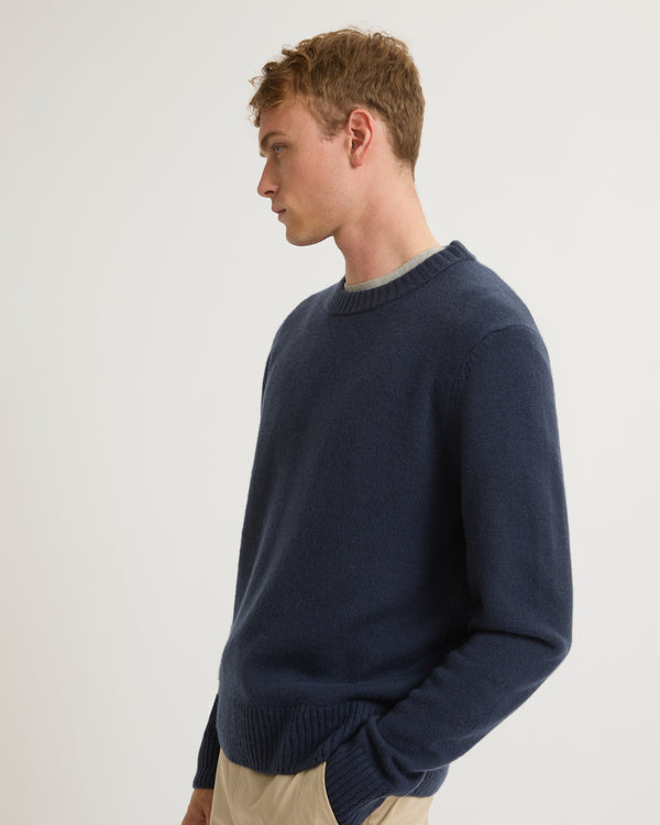 Wool-cashmere knit crew neck jumper-Yves salomon-Winter sale & boxing day