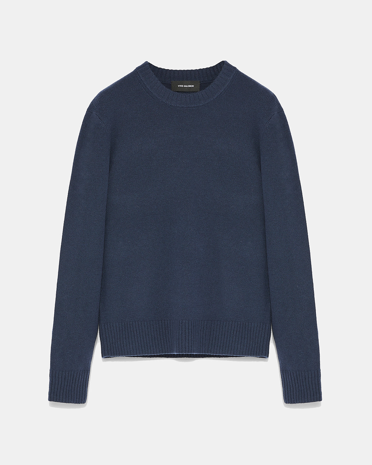 Wool-cashmere knit crew neck jumper-Yves salomon-Winter sale & boxing day
