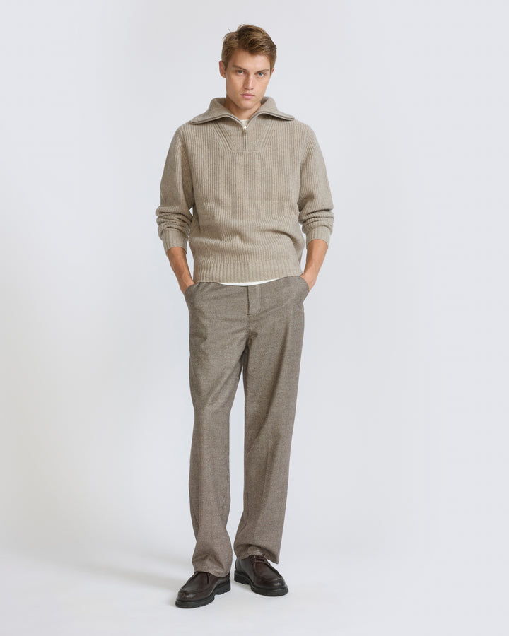 Zip-front cashmere wool trucker collar sweater - Yves Salomon - New Fall/Winter Collection