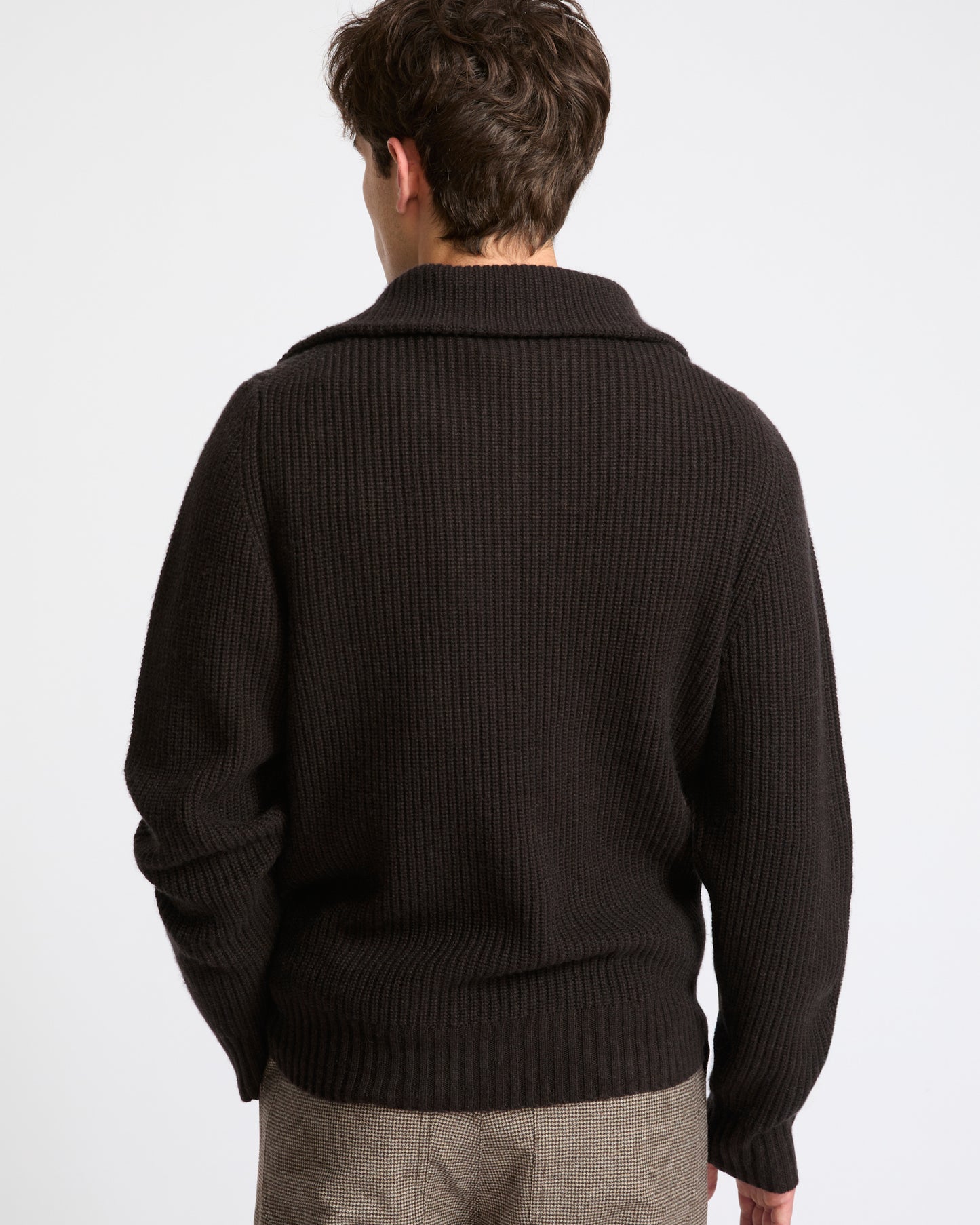 Zip-front cashmere wool trucker collar sweater - Yves Salomon - New Fall Winter Collection