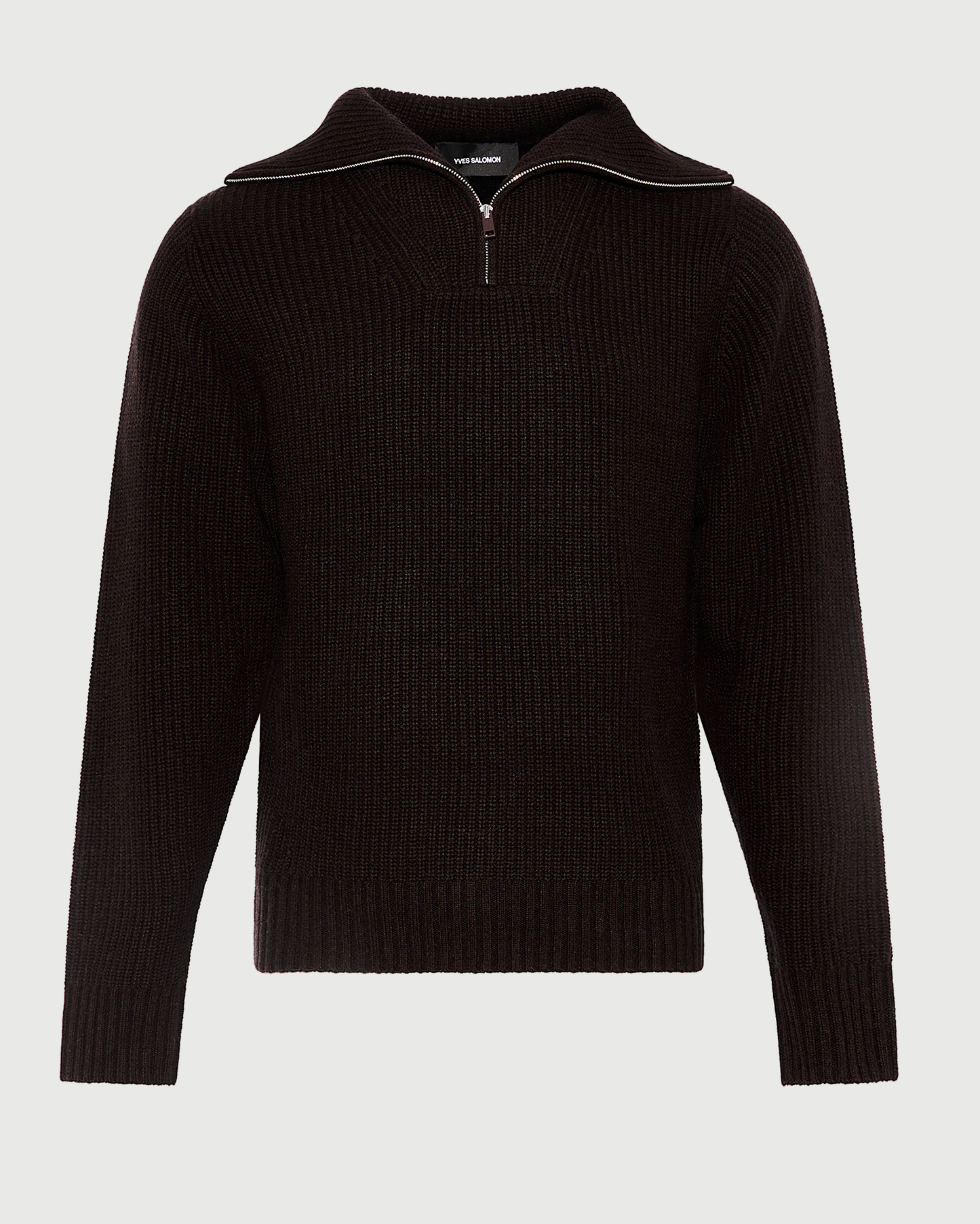 Zip-front cashmere wool trucker collar sweater - Yves Salomon - New Fall Winter Collection