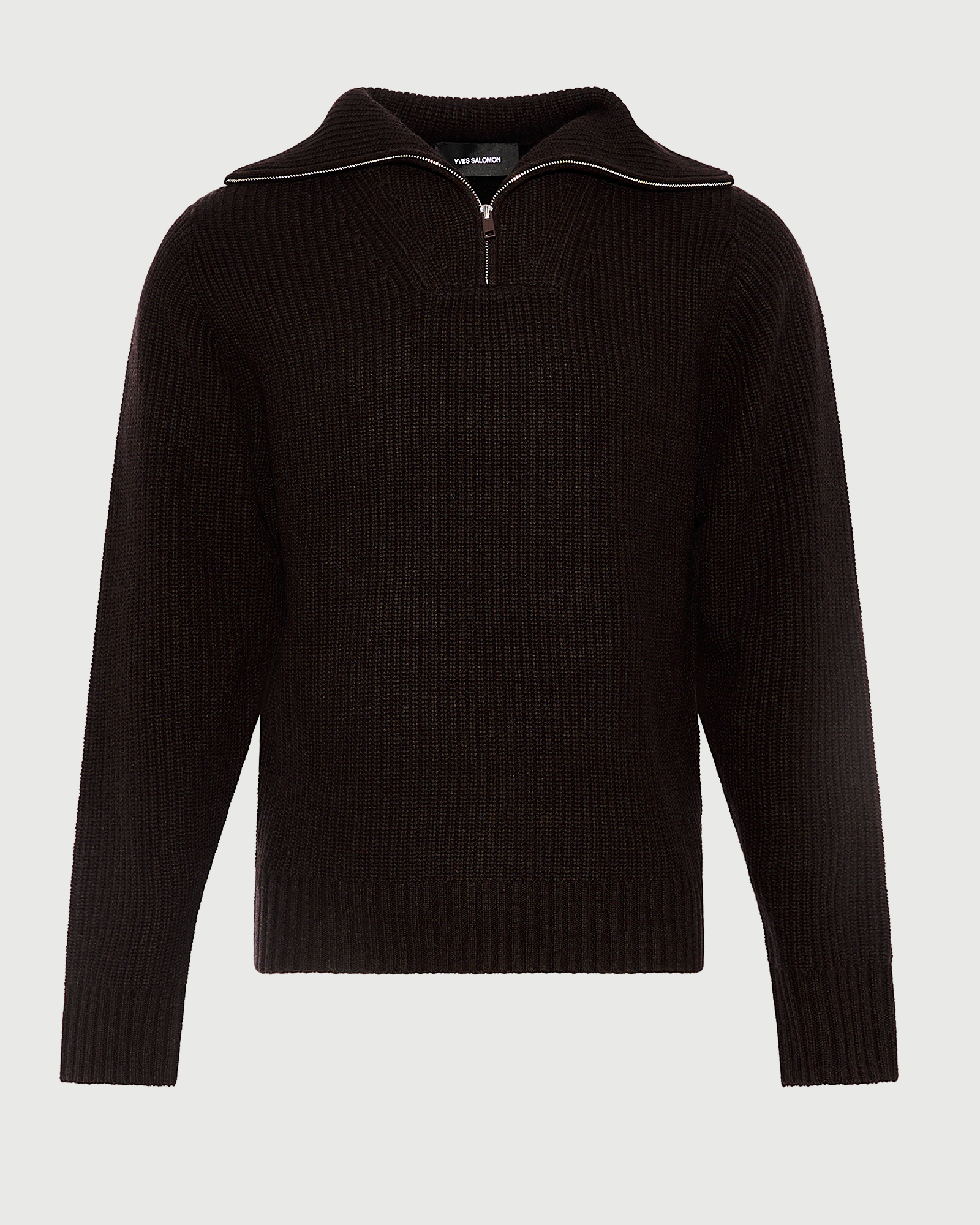 Zip-front cashmere wool trucker collar sweater - Yves Salomon - New Fall Winter Collection