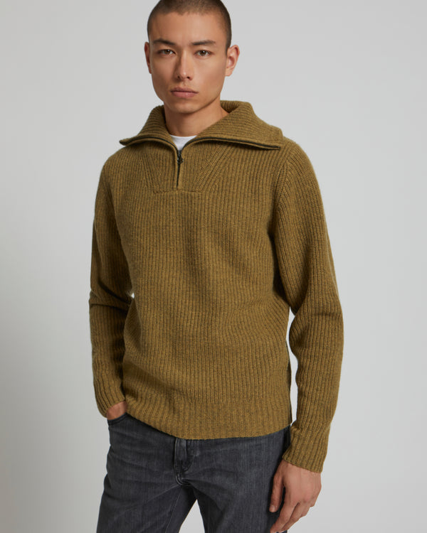 zip sweater - camel - Yves Salomon