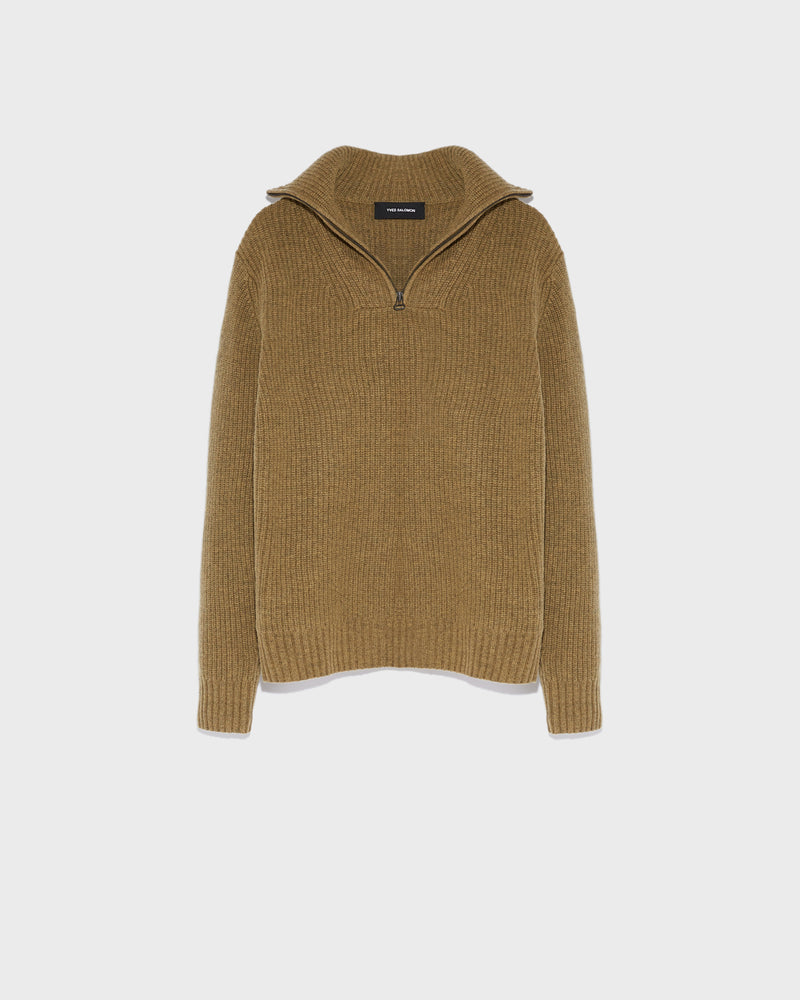 Zip-front sweater trucker collar-Yves salomon-Winter sale & boxing day