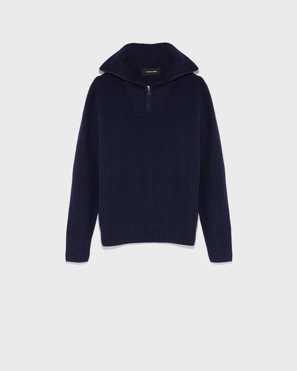 Zip sweater dark blue - Yves Salomon