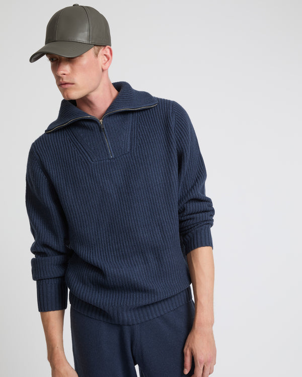 Zip-front sweater trucker collar-Yves salomon-Winter sale & boxing day