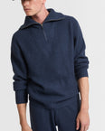 Zip-front sweater trucker collar