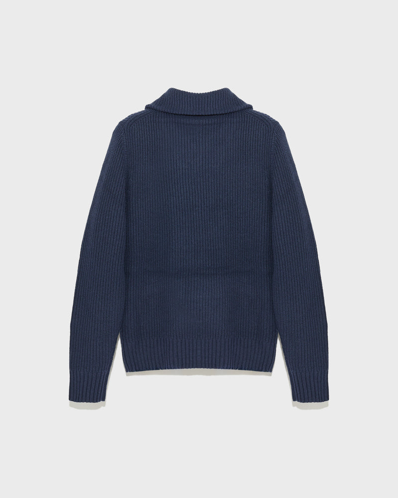 Zip-front sweater - navy - Yves Salomon