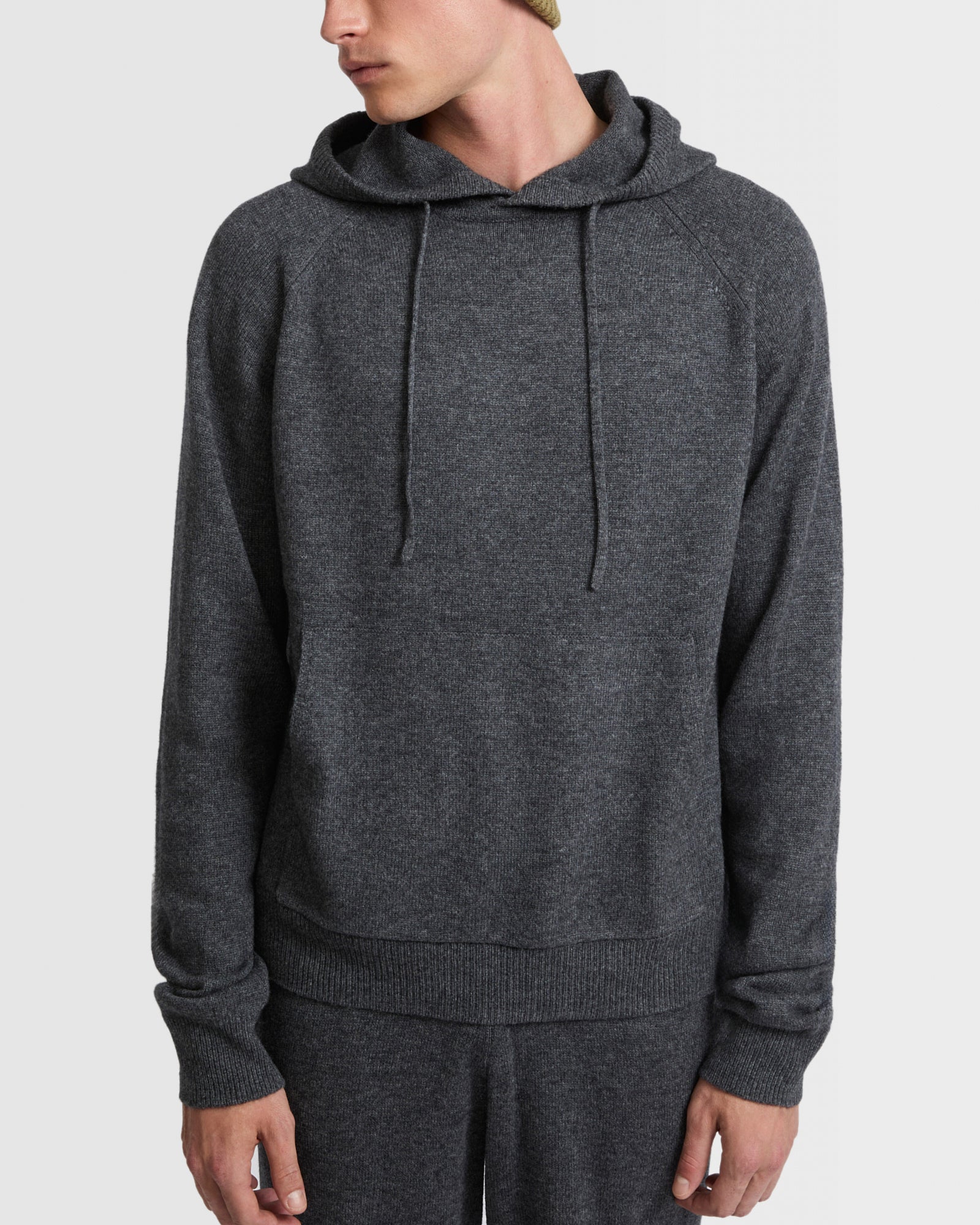 【送料&関税込】Stone  Long-sleeved Knitted Hoodie Knit hoodie - grey - Yves Salomon Men – Yves Salomon US