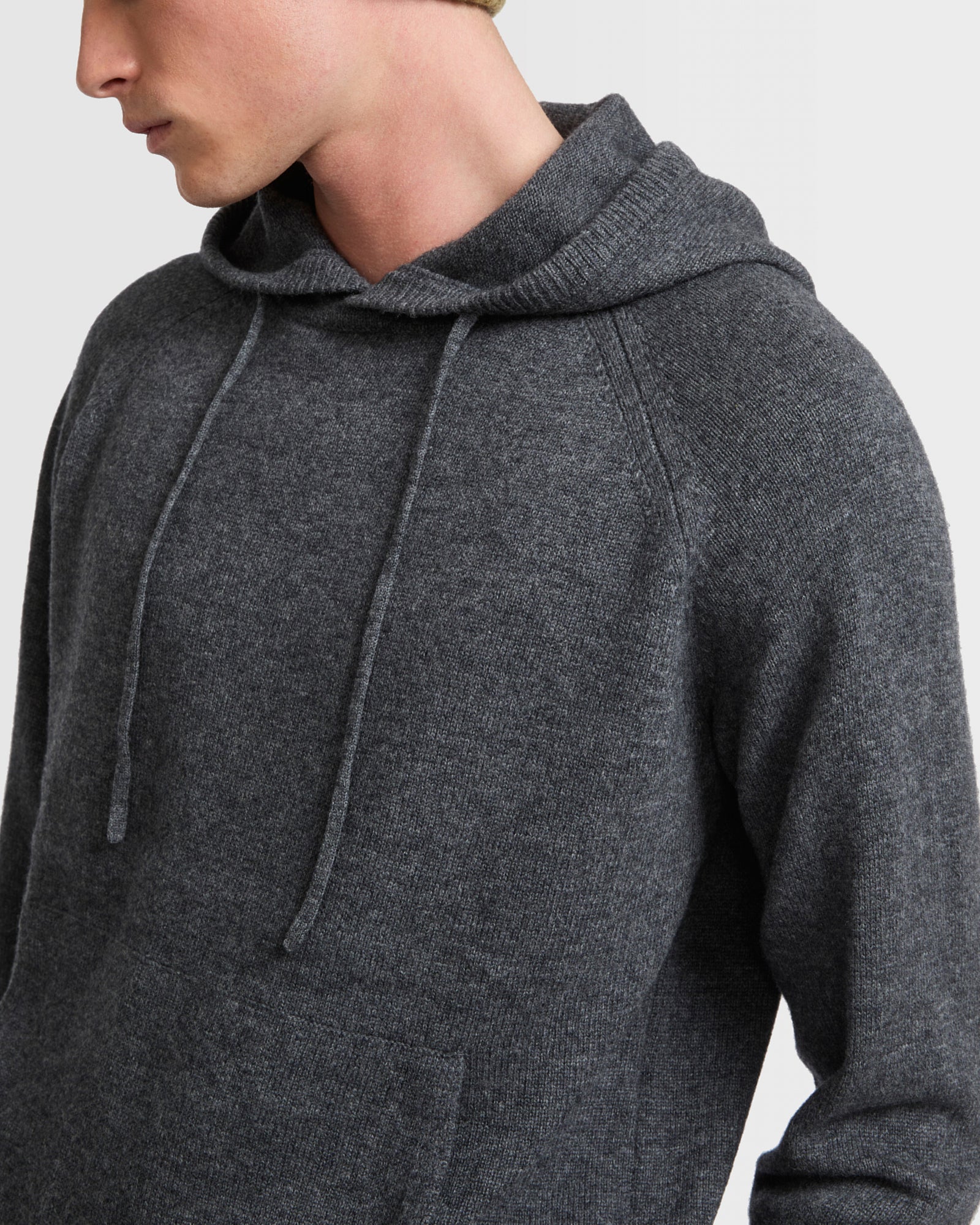 Knit hoodie - grey - Yves Salomon Men – Yves Salomon US