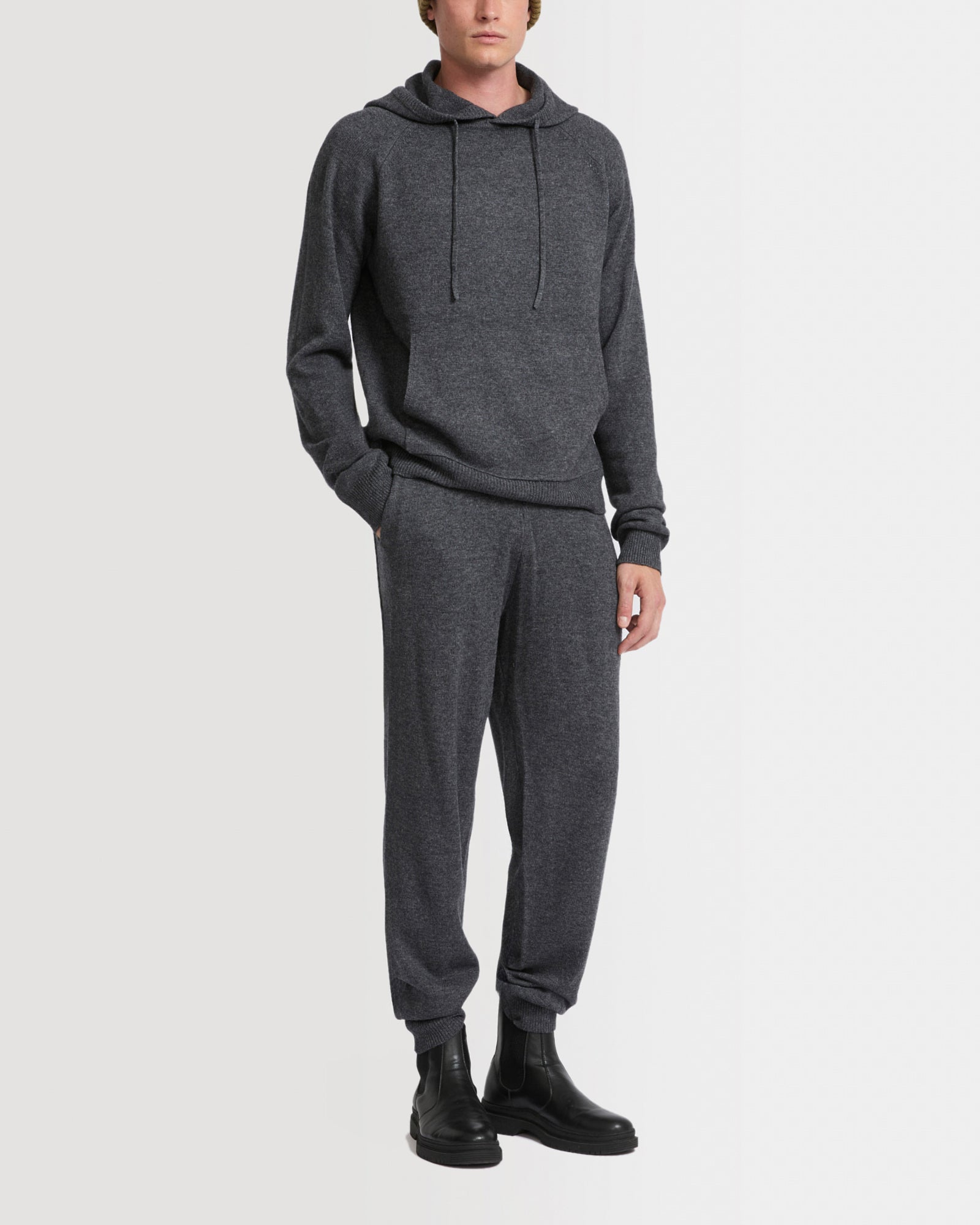 【送料&関税込】Stone  Long-sleeved Knitted Hoodie Zaitun Mens Checkerboard Hoodie Sweater Casual Hooded