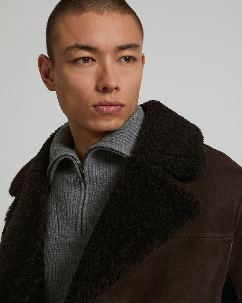 Long shearling jacket-Yves salomon-Winter sale & boxing day