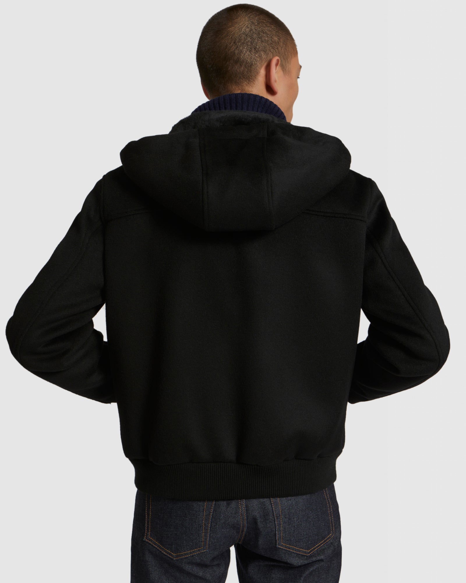 トップス WOOL CASHMERE ZIP HOODIE Double-Sided Cashmere Hoodie With Shearling - black - Yves