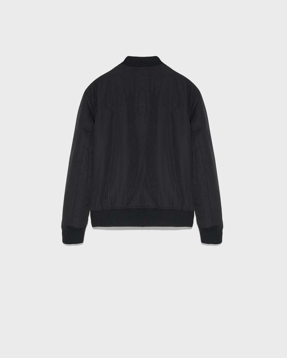 Mink reversible technical fabric varsity jacket