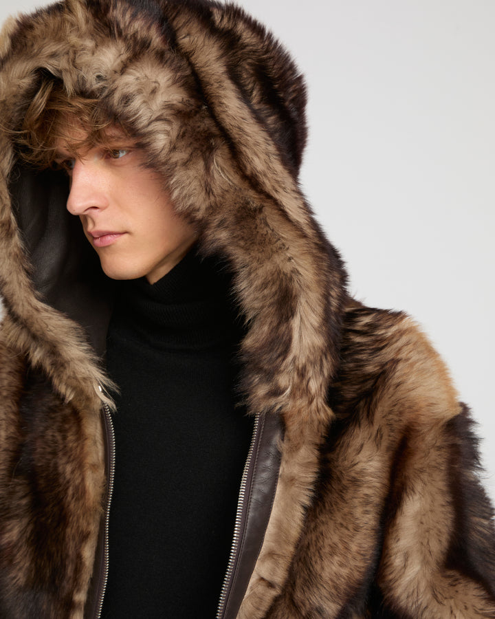 Reversible Toscana lambskin hoodie