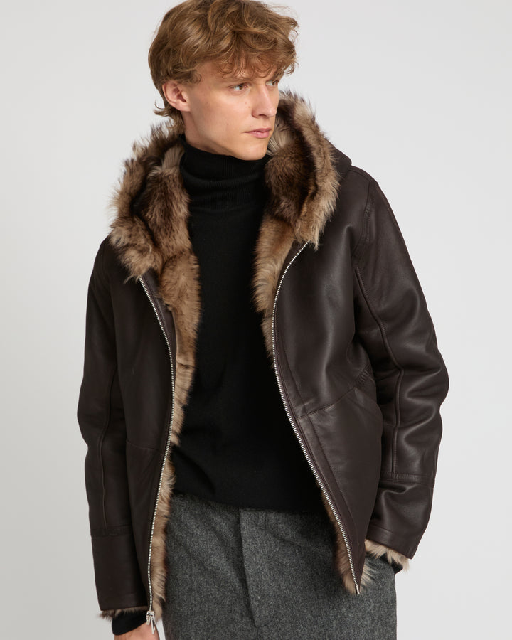 Reversible Toscana lambskin hoodie