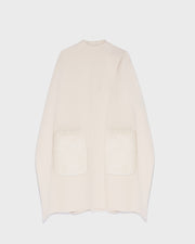 Cashmere wool cape with over-pockets in mink fur