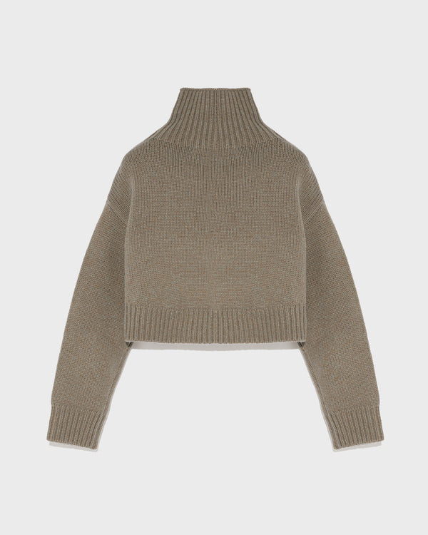 Cropped knit jumper - grey - Yves Salomon