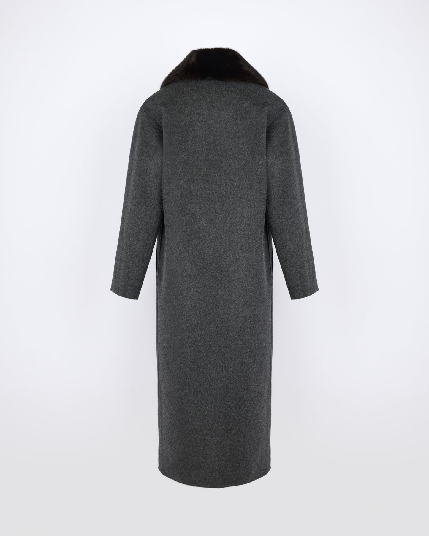 Long cashmere wool coat with mink fur collar - Yves Salomon - New Fall/Winter Collection