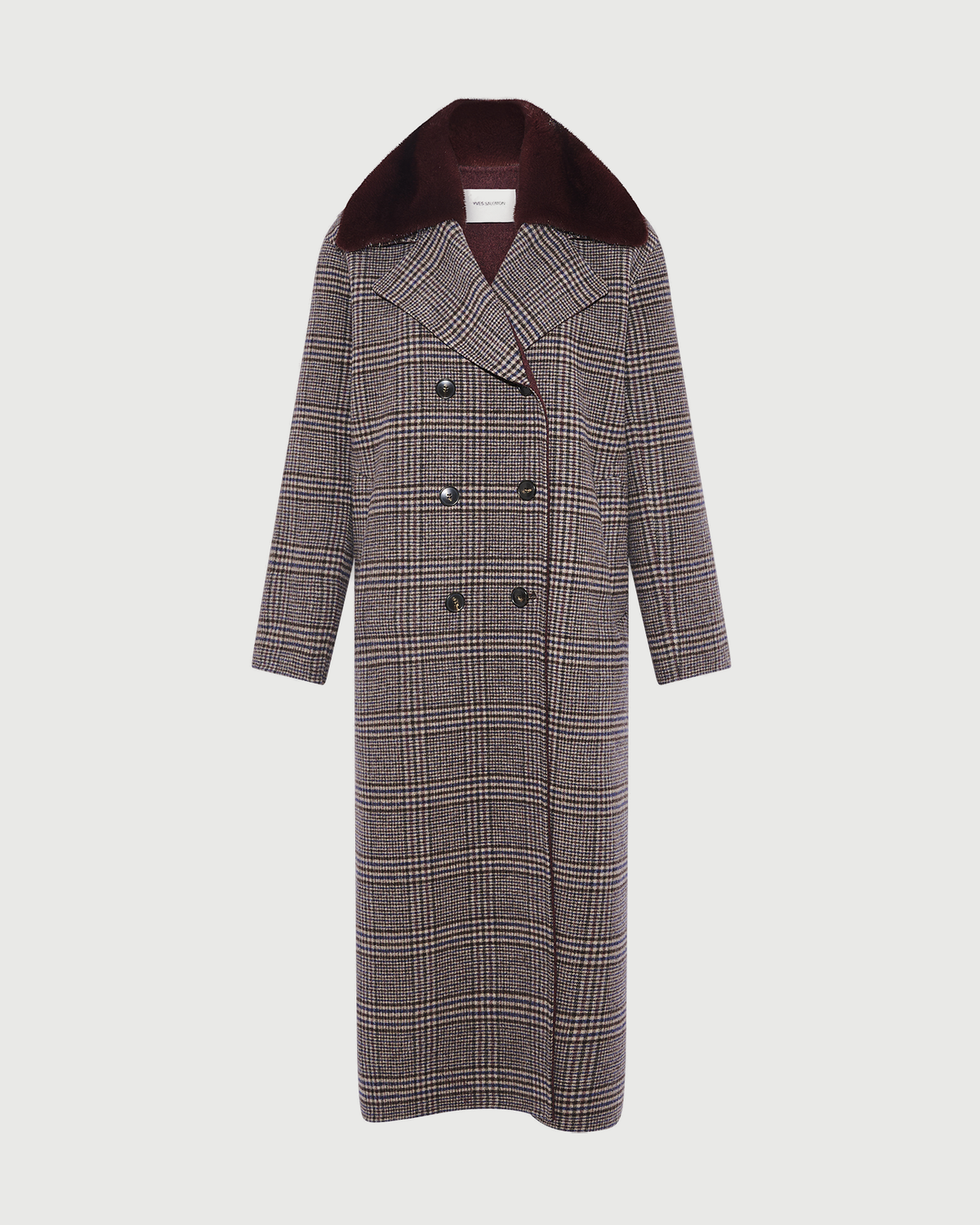 CARRY OVER : Long cashmere wool coat with mink fur collar - Yves Salomon - New Fall Winter Collection