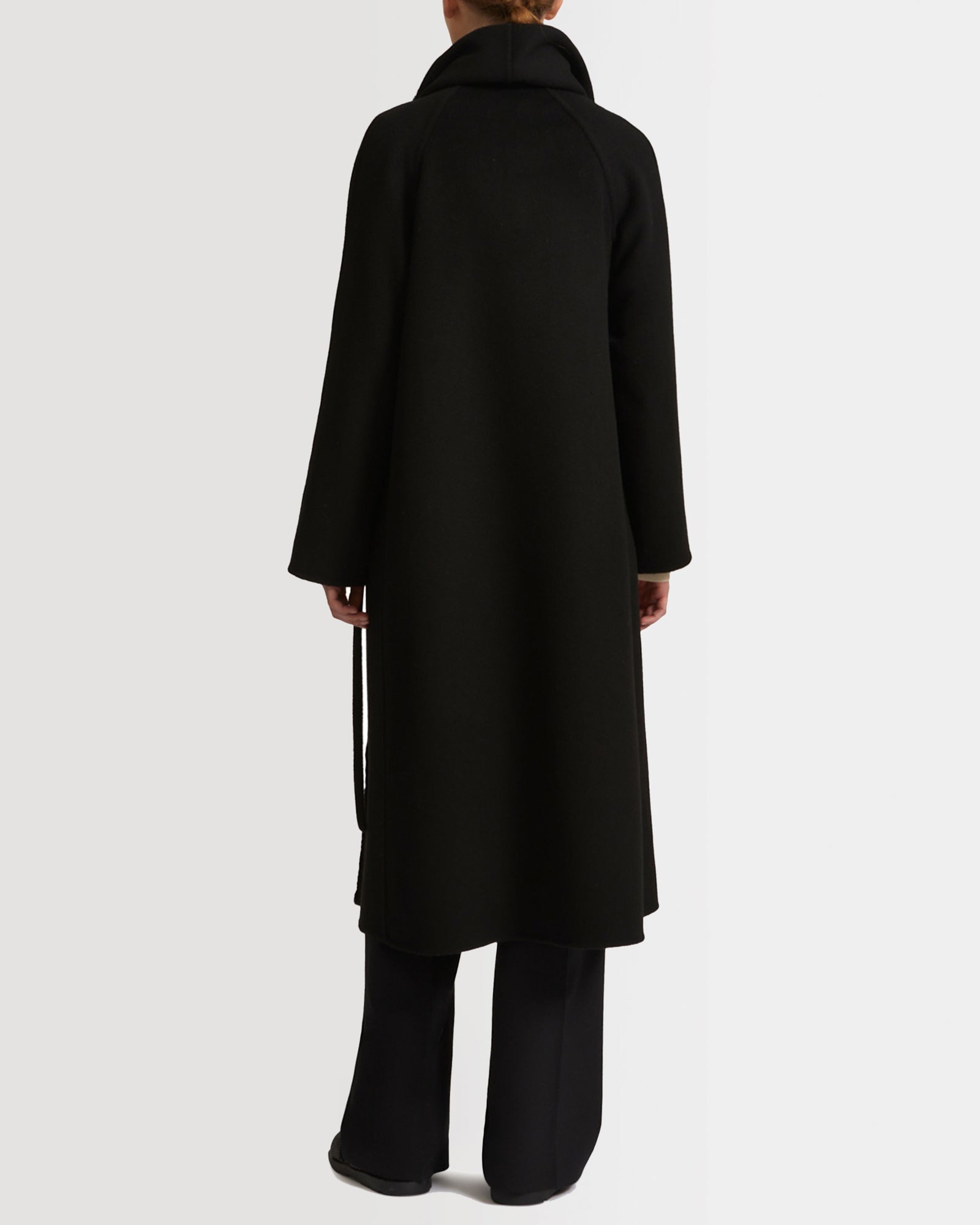 Cashmere wool coat with mink fur - black - Yves Salomon – Yves