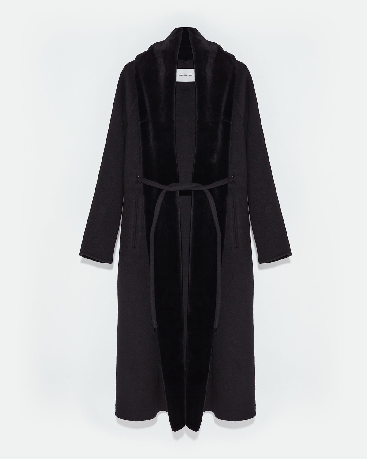 Cashmere wool coat with mink fur - black - Yves Salomon – Yves