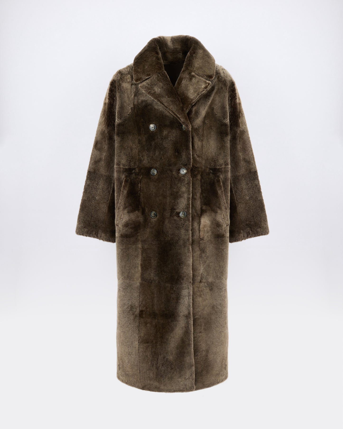 Long double-breasted shearling coat - Yves Salomon - New Fall/Winter Collection
