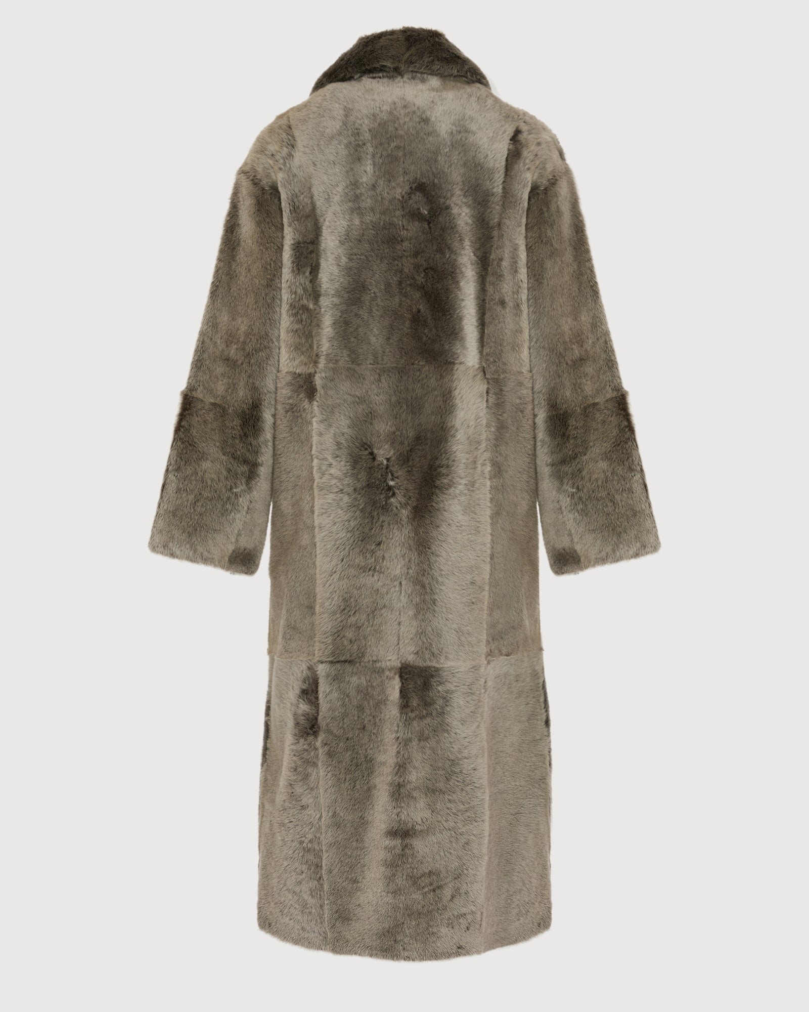 Long double-breasted shearling coat - grey - Yves Salomon – Yves