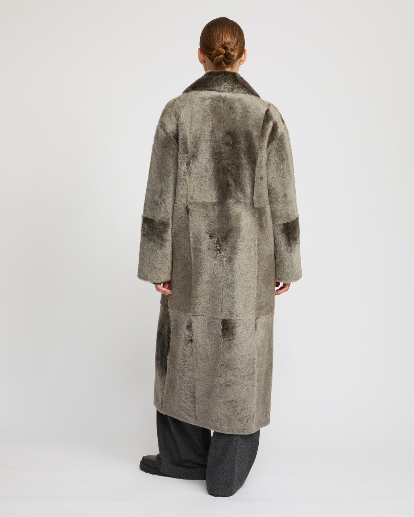 Long double-breasted shearling coat - Yves Salomon