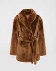 Double-breasted shearling coat