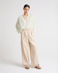 Cargo trousers in lamb leather