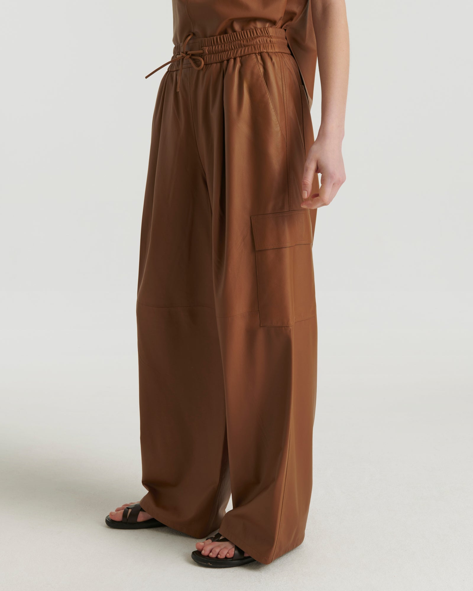 Private sale - Cargo trousers in lamb leather -Yves Salomon