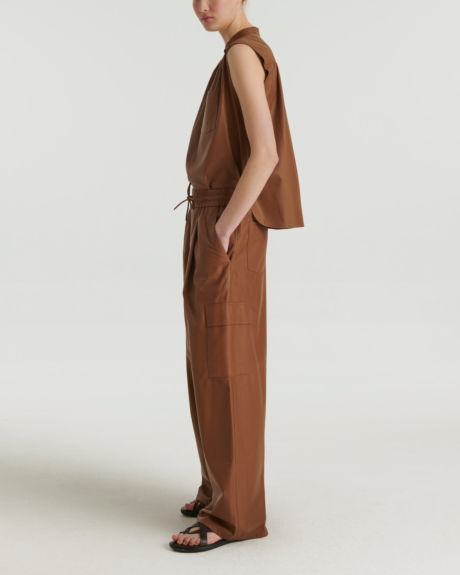 Private sale - Cargo trousers in lamb leather -Yves Salomon