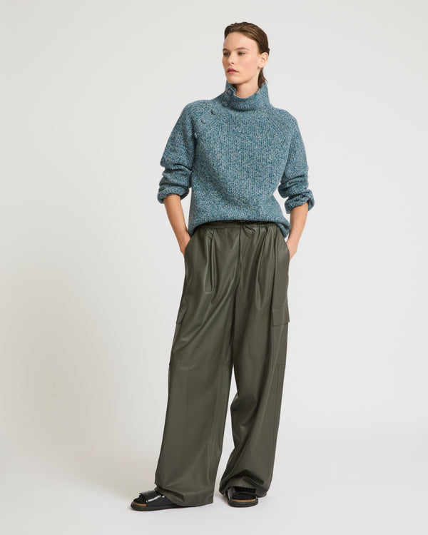 Cargo trousers in lamb leather - grey - Yves Salomon