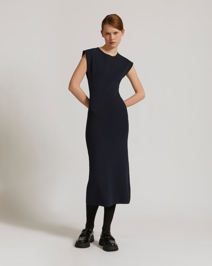 Knit maxi dress - navy - Yves Salomon