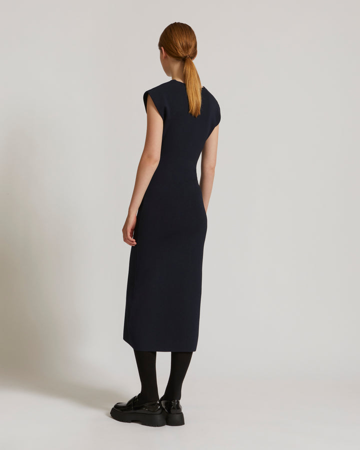 Knit maxi dress - navy - Yves Salomon