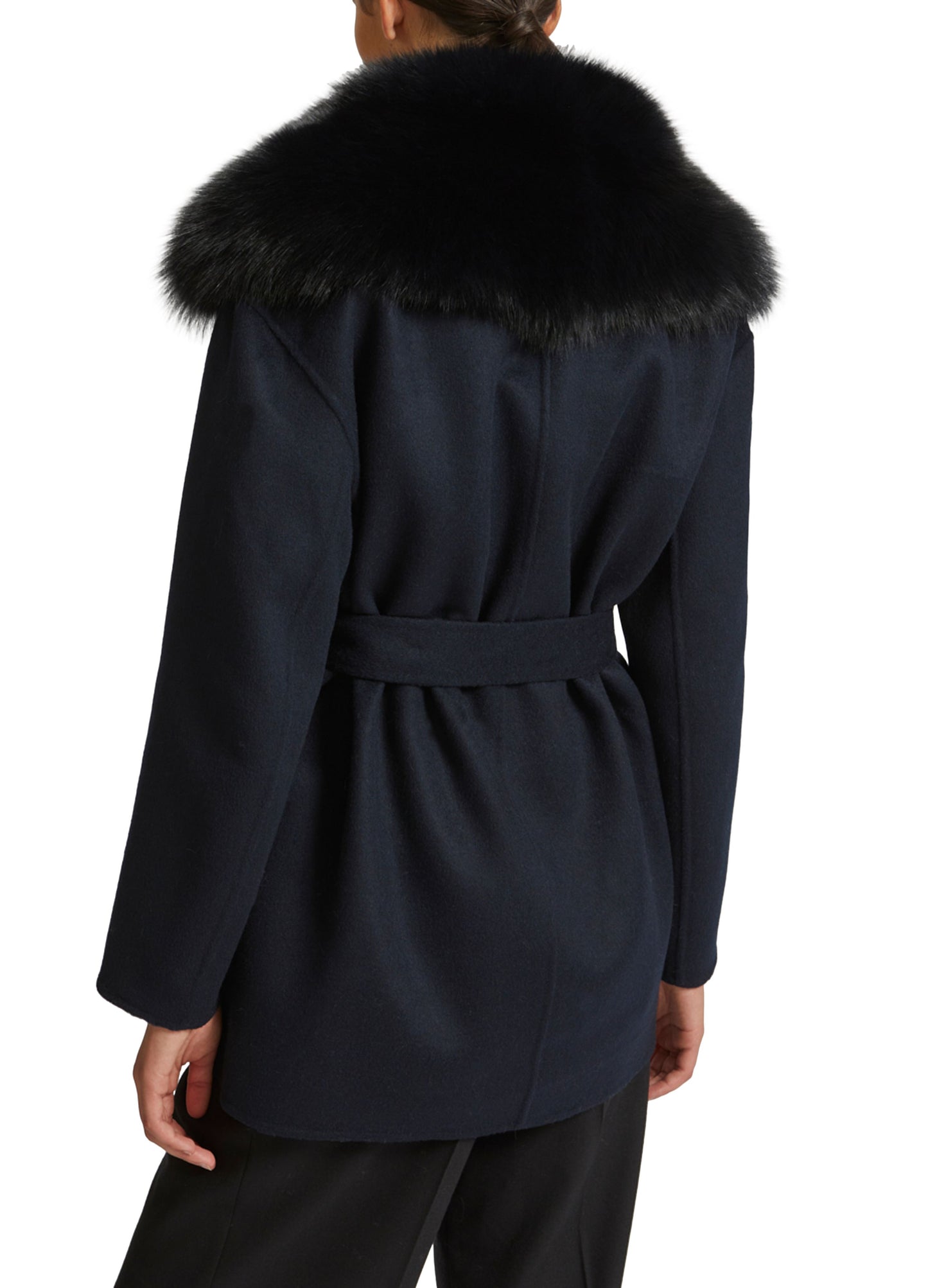 Private sale - Yves Salomon - Cashmere wool peacot with fox fur collar