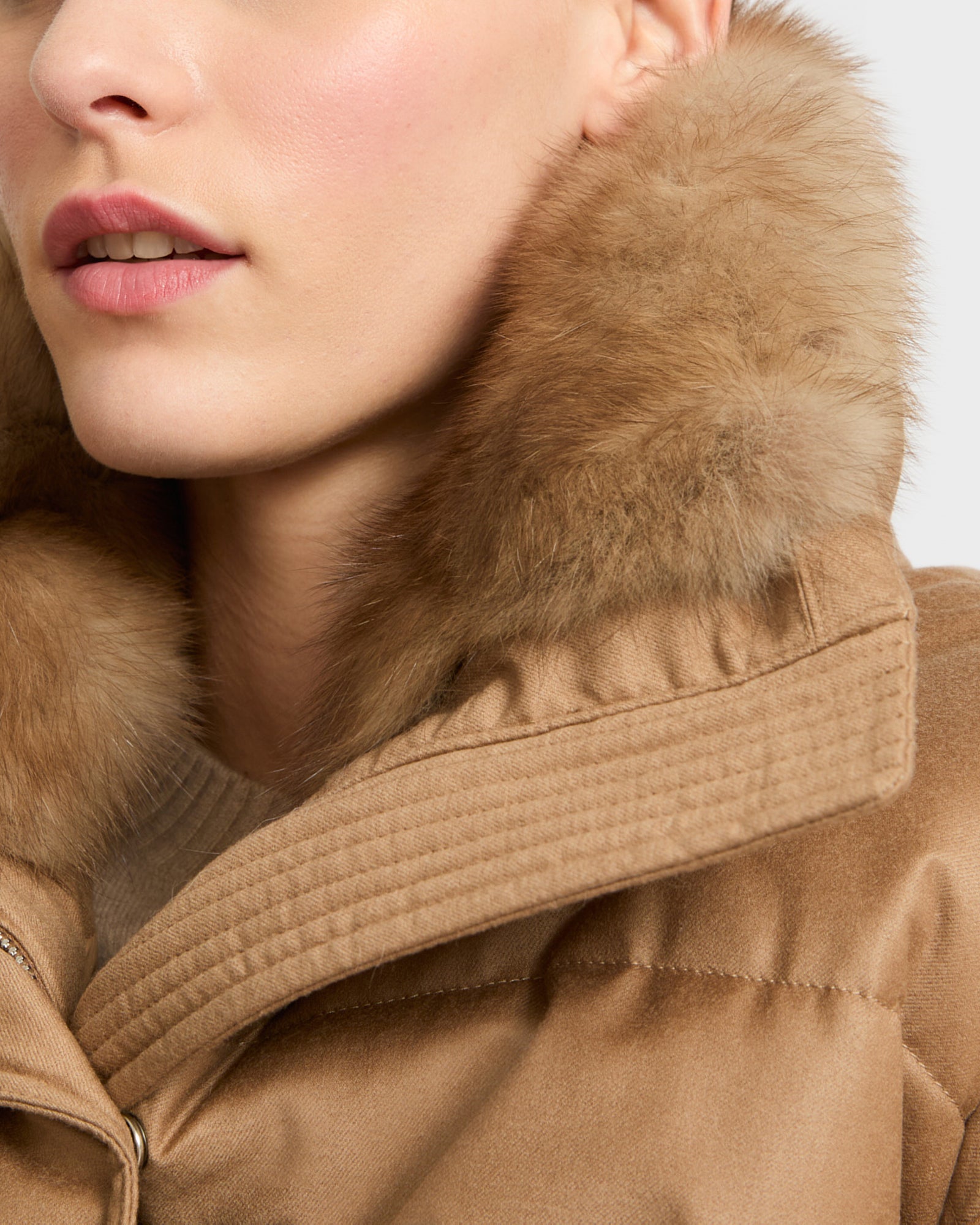 Short down jacket in Loro Piana flannel fabric with Short down jacket in Loro Piana flannel fabric with
