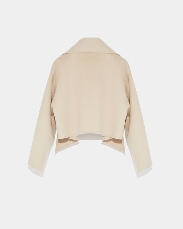 Cropped jacket in cashmere wool