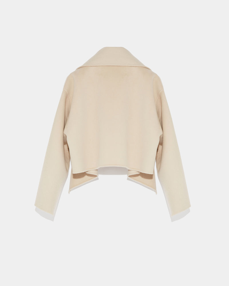 Cropped jacket in cashmere wool