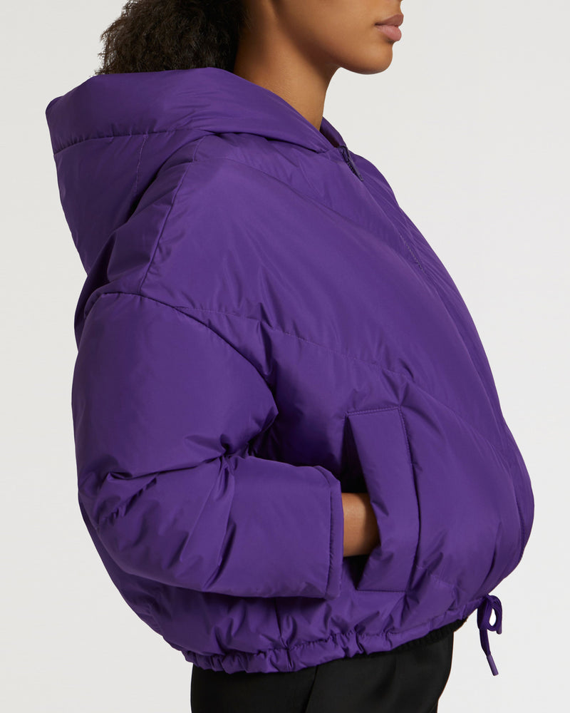 Reversible oversized down jacket waterproof technical fabric