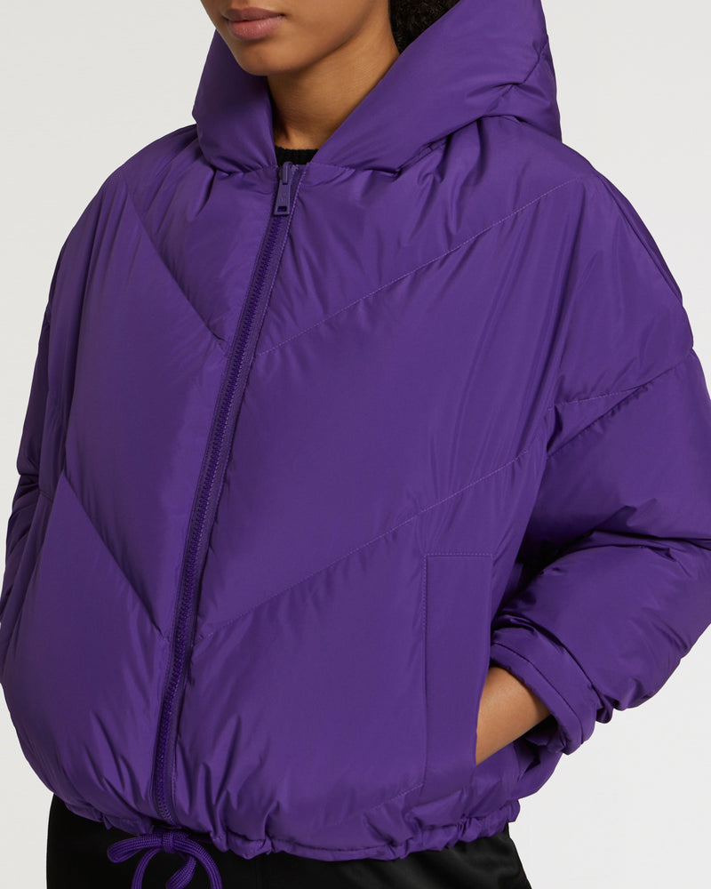 Reversible oversized down jacket waterproof technical fabric