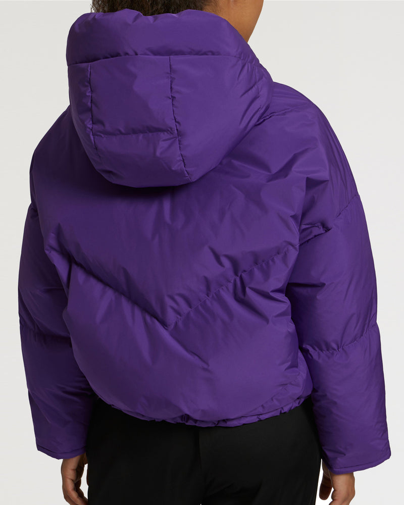 Reversible oversized down jacket waterproof technical fabric