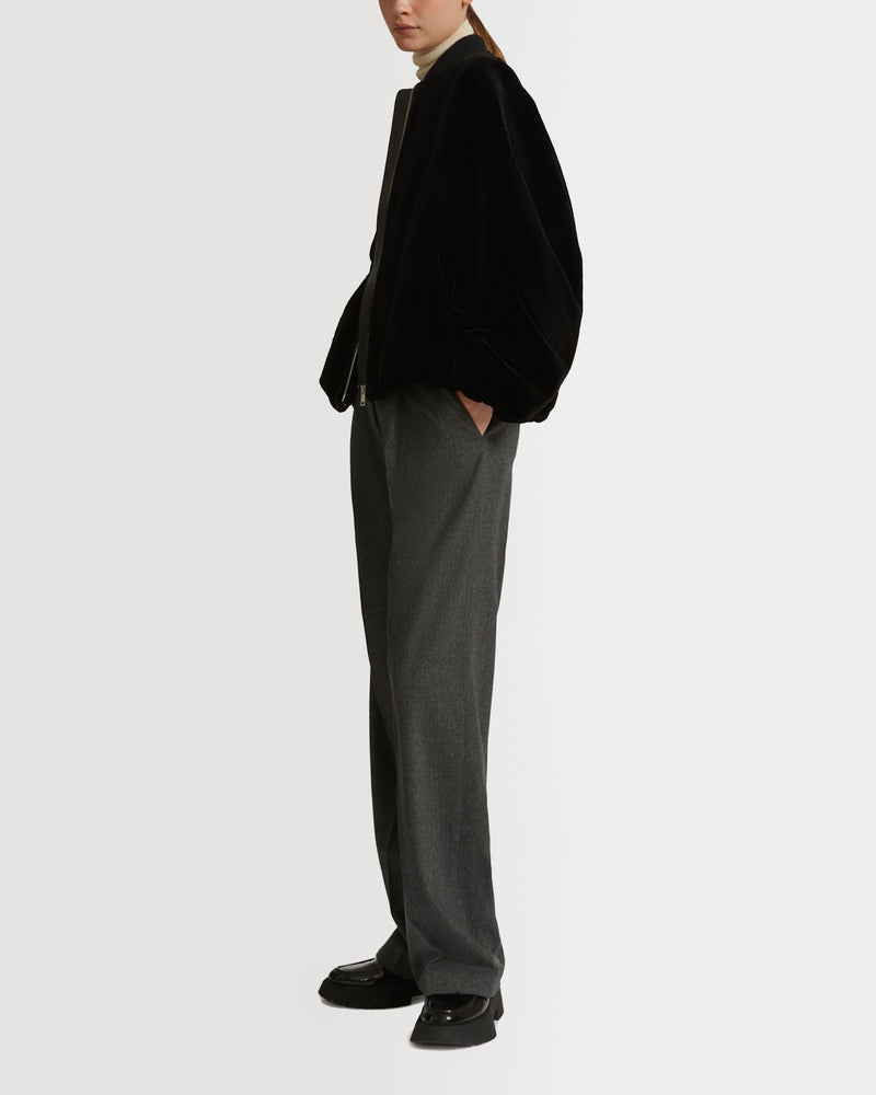Bomber jacket in sheared mink