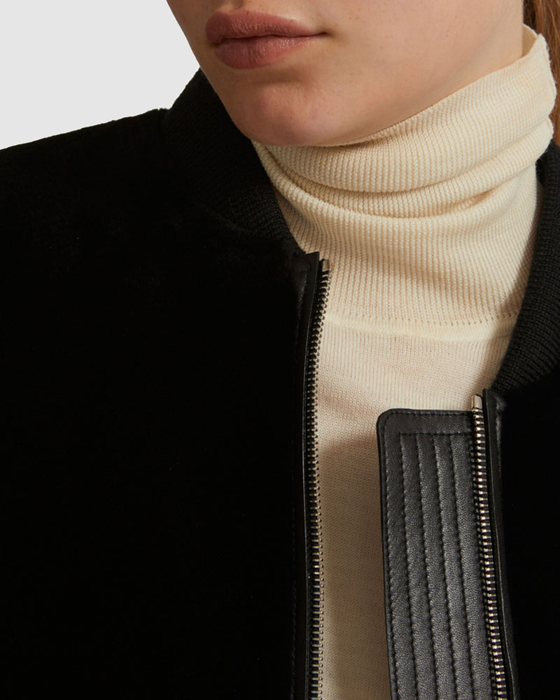 Bomber jacket in sheared mink
