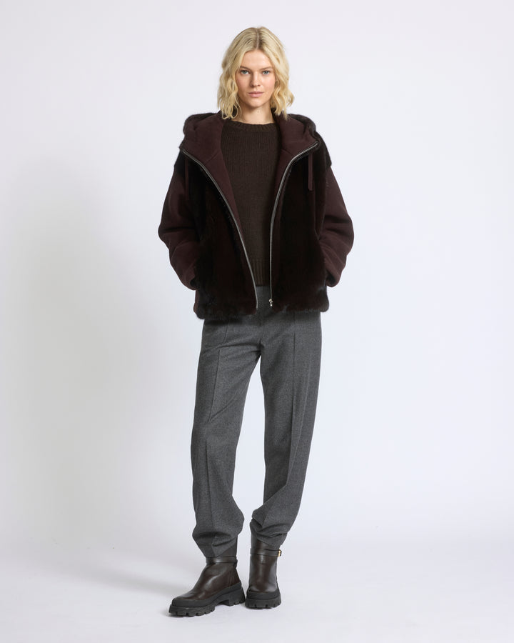Hooded jacket in mink fur and technical fabric - Yves Salomon - New Fall/Winter Collection