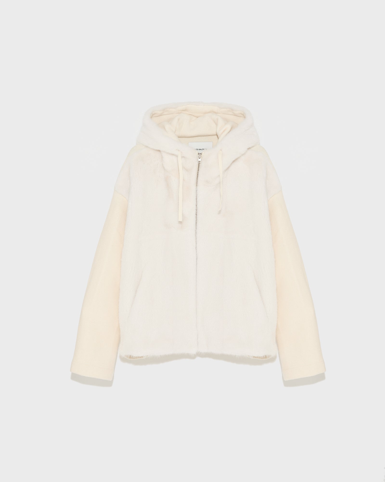 ジャケット・アウター EMBROIDERED FAUX FUR HOODED JACKET WHITE ジャケット・アウター EMBROIDERED FAUX FUR HOODED JACKET