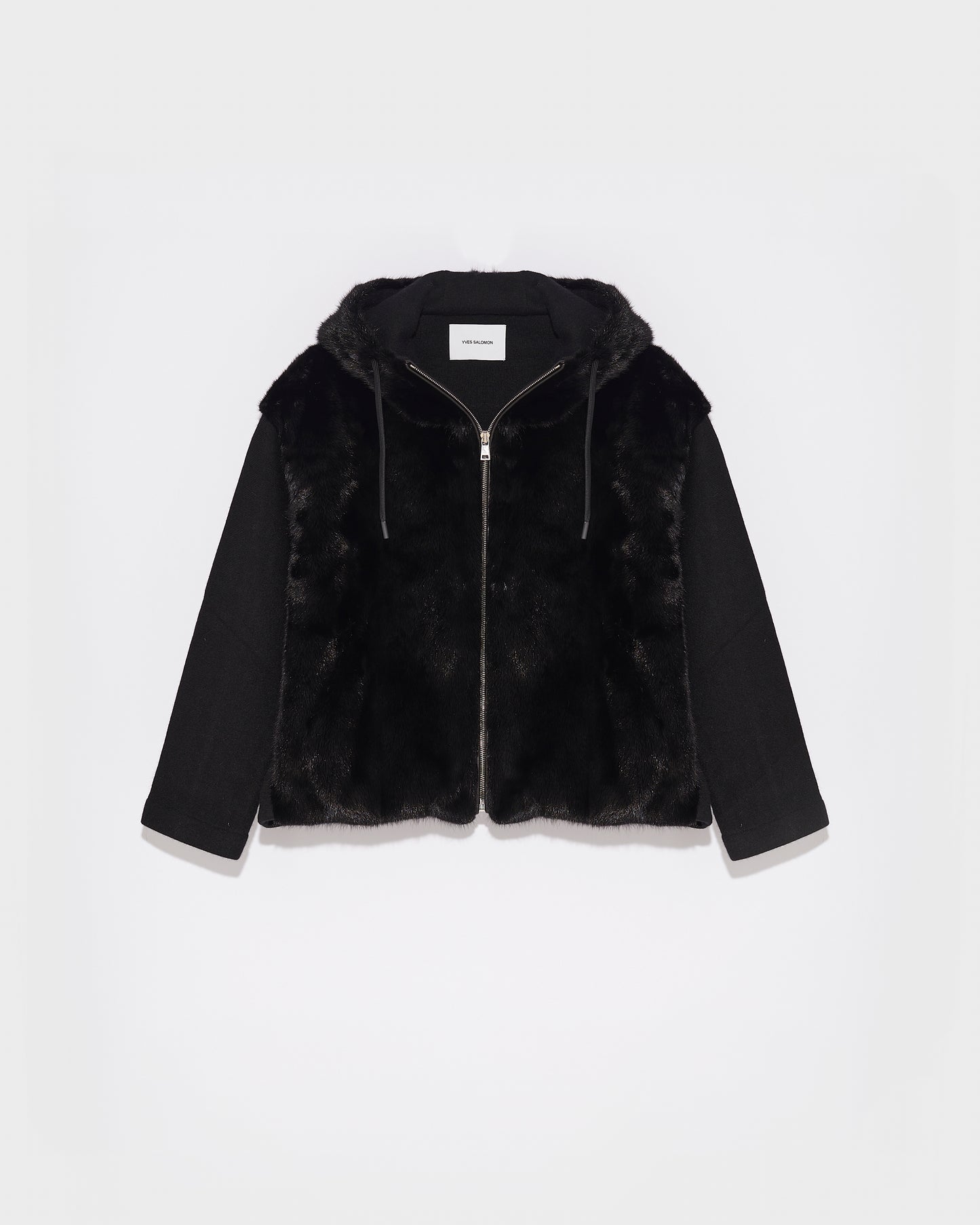 Hooded jacket in knit and mink fur -Yves Salomon
