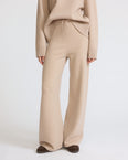 Merino knit wide leg trousers