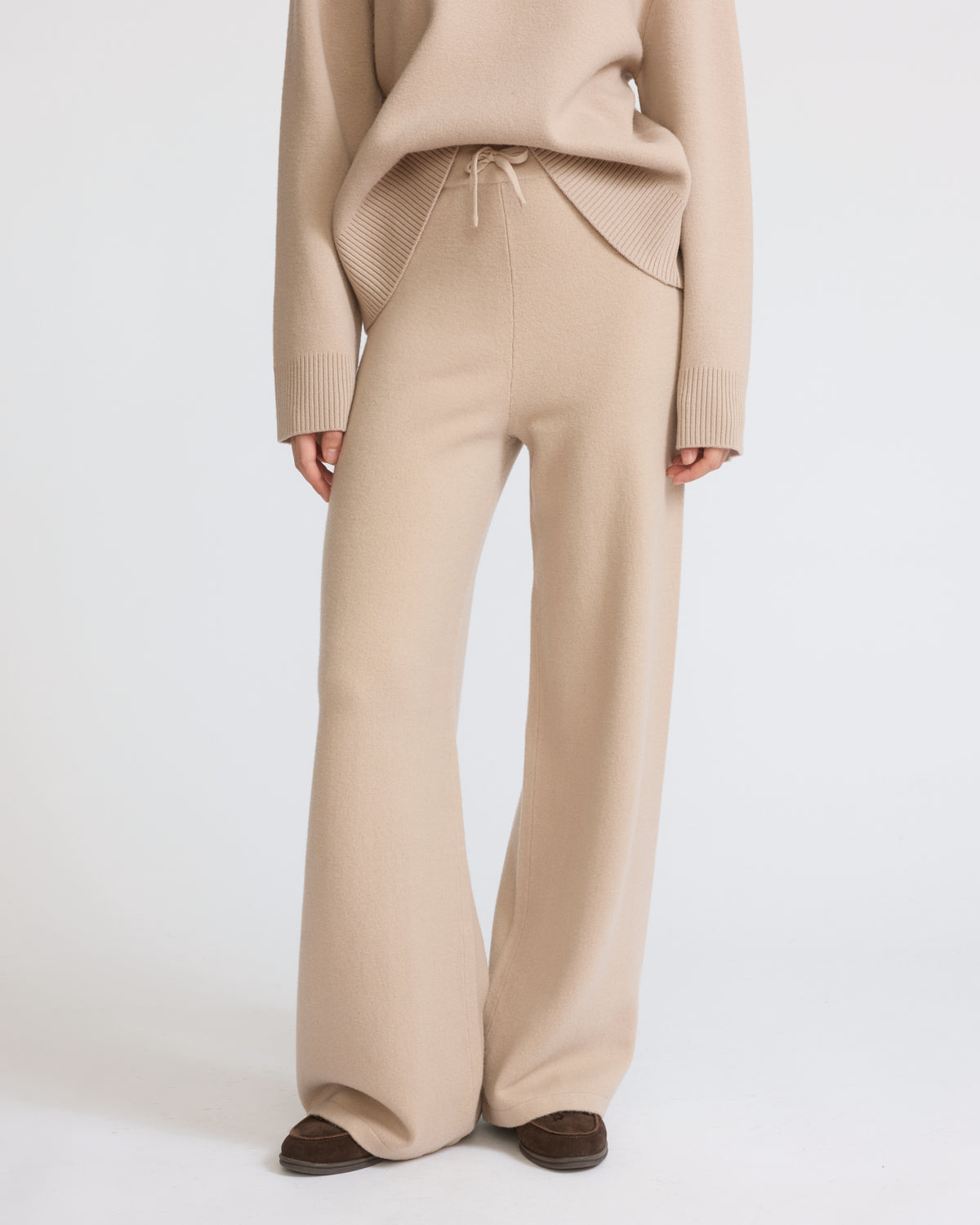 Merino knit wide leg trousers - Yves Salomon - New Fall/Winter Collection